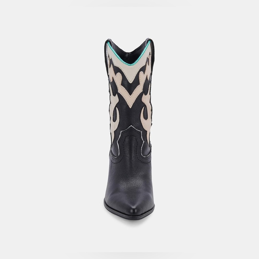 New Dolce Vita Women Western Landen Fashion Black Leather Boot Size 10 - Picture 8 of 9